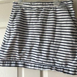 NAVY AND WHITE STRIPE SKIRT